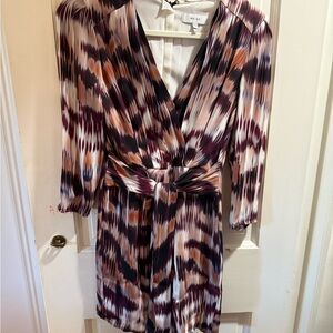 Reiss Purple and Orange Long Sleeve Dress